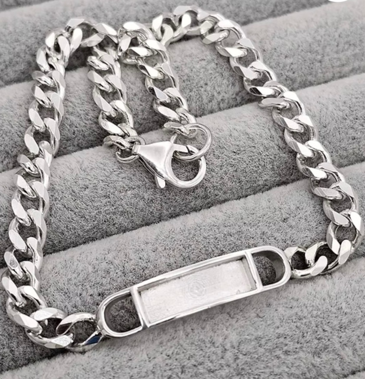 Gents Chunky 925 Silver Curb Chain Bracelet